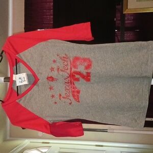 TEXAS TECH V-NECK RAGLAN 3/4  SLEEVE JERSEY